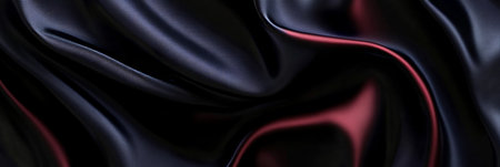 Elegant and Deep Blue Black Abstract Background Texture with Luxurious Flowing Satin and Velvet Huesの素材
