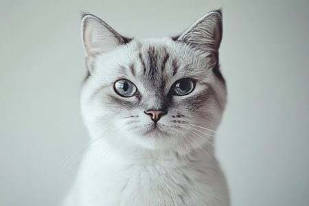 Adorable Short Haired Cat with Intense Gaze Captivating Your Soul in Stunning Gray Color Designの素材