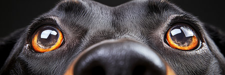 Captivating Rottweiler Portrait Showcasing Profound Eye Contact and Inner Spirit of the Canineの素材