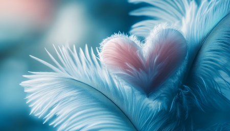 Soft and Tranquil Display of Affection A Dreamlike Heart Composition with Decorative Wings for Loveの素材
