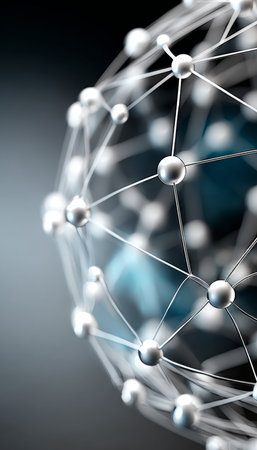 Interconnected Network Nodes Illustrating Global Structure and Advanced Communication Technologiesの素材
