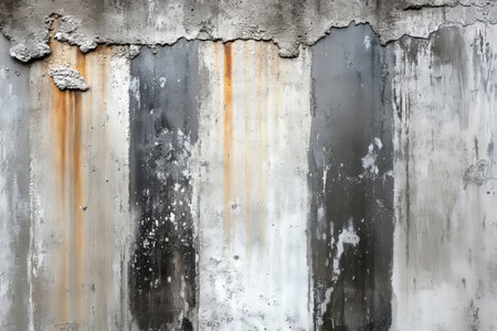 Weathered Cement Wall Texture of an Old Industrial Structure with Grunge Surface and Stainsの素材