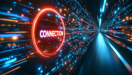 Futuristic Technology Gateway A Digital Expressway for Speedy Data Transmission and Connectionの素材
