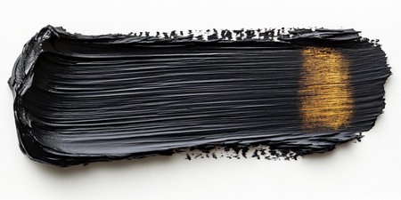 Dark Smear and Black Swirl Paint Impression, Contemporary Artistic Creativity on Isolated Backdropの素材