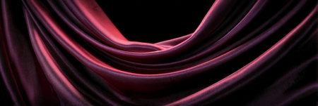 Elegant Deep Purple Silk Fabric with Flowing Curves, Soft Texture, and Abstract Design Backgroundの素材
