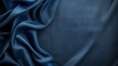 Elegant Dark Teal Fabric Draping with Rich Texture and Patterns Creating Depth in Visual Designの素材