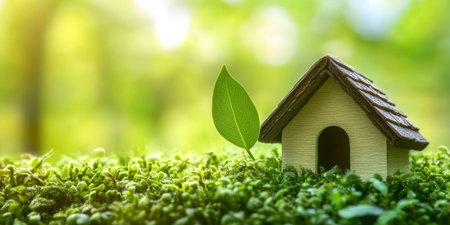 Sustainable Tiny House Surrounded by Lush Greenery, Promoting Eco-Friendly Living and Designの素材