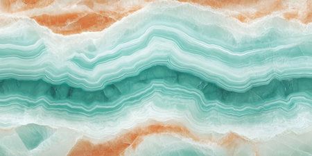 Aqua Onyx Texture Background, Marble Stone Agate Pattern of Nature with Orange Color Spots Designの素材