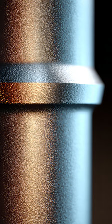 A Sleek, Metallic Cylindrical Element with a Textured Surface and Elegant Minimalistic Designの素材