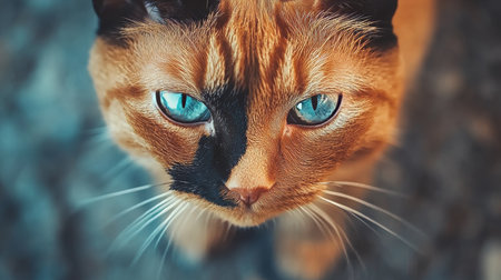 Beautiful Shorthair Cat Portrait with Striking Green Eyes and a Gentle, Adorable Expression in Focusの素材