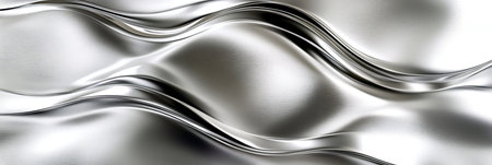 Futuristic Liquid Chrome Plane with Silvery Reflections and Smooth Artistic Shapes in Digital Artの素材
