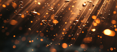 Beams of Dazzling Sunlight Diving Underwater Illuminating a Serene Scene Beneath the Blue Surfaceの素材