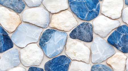 Stunning Abstract Mosaic Stone and Ice Shards Textures in Blue and White for Decorative Backgroundsの素材