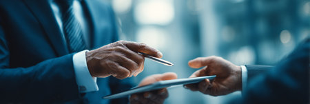 Team Collaborating on Technology Solutions and Knowledge Sharing in a Modern Office Environmentの素材