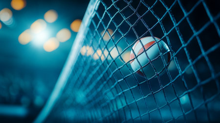 Incredible Soccer Final Moment Ball Nestles in the Side Netting After a Spectacular Game Pointの素材
