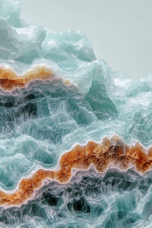 Stunning Abstract Sea Onyx Texture Featuring Polished Stone Slab in Teal and Earthy Tonesの素材