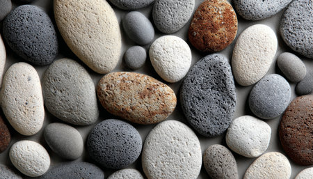 A Diverse Array of Textured Rocks Creating an Abstract Pattern Surface with Warm Earthy Tonesの素材