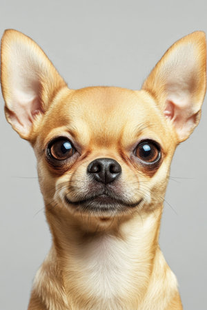 Charming Chihuahua Close Up, Showcasing Unique Personality and Small Breed Elegance in Portraitの素材