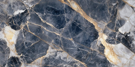 Elegant Luxury Blue Marble Stone with Decorative Gold Accents for Kitchen and Floor Surfacesの素材