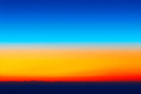 Majestic Sunset Over Tranquil Ocean Waves, Vibrant Colors Blending in the Sky, Nature s Serenityの素材