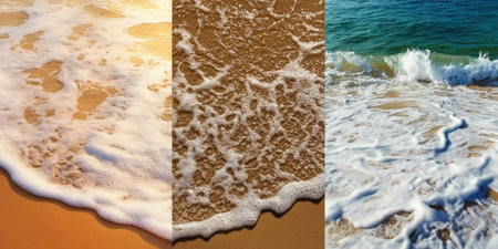 Serene Summer Seashore Visions Ocean Waves, Soft Sands, and Nature s Beauty at the Beach Retreatの素材