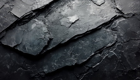 Abstract Dark Textured Slate Stone Surface with Rugged Mountainside Shades for Wallpaper Designの素材