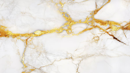 Chic White Marble Texture with Glitter and Gold Veining for Elegant Luxury Interior Designsの素材