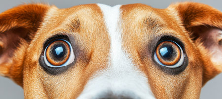 Intense Gaze of a Beautiful Terrier Close Up, Capturing the Canine Charm and Expressive Eyesの素材