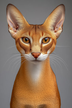A Close-Up Portrait of a Beautiful Havana Brown Cat Showcasing Its Striking Features and Eyesの素材