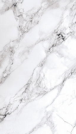 Elegant Opulent White Marble Surface with Intricate Veining Patterns and Minimalist Aesthetic Designの素材