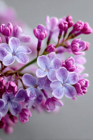 Stunning Lavender Blooms Displaying Delicate Petals and Captivating Colors in a Spring Garden Sceneの素材
