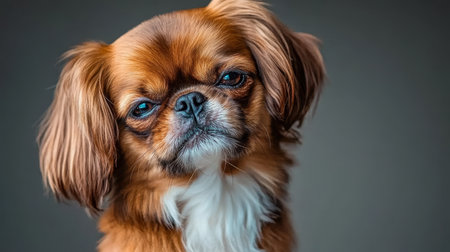 Adorable Shih Tzu Dog Portrait with Gentle Eyes and an Endearing Expression Captivating Viewersの素材