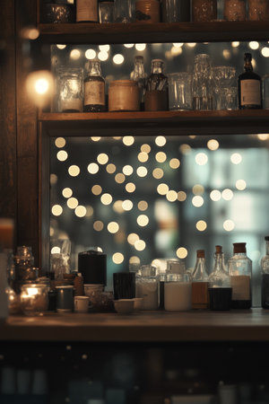 Serene Interior Workspace Design with Artistic Defocused Light Background Creating a Calm Atmosphereの素材