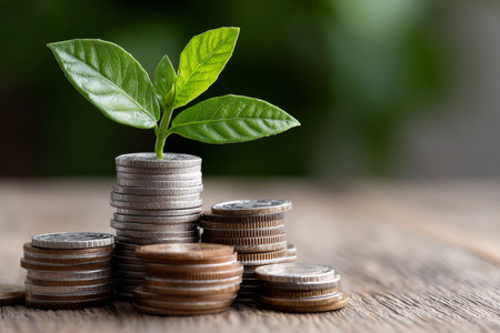 Conceptual Finance Metaphor Illustrating Sustainable Capital Growth for Future Business Prosperityの素材