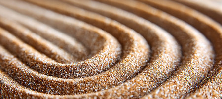 Close-up of Abstract Sands Ripple Structure, Capturing Tranquil Textures and Harmonious Patternsの素材
