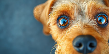 Charming Close-up Portrait of a Curious Terrier Dog with Expressive Eyes Against a Clean Backgroundの素材