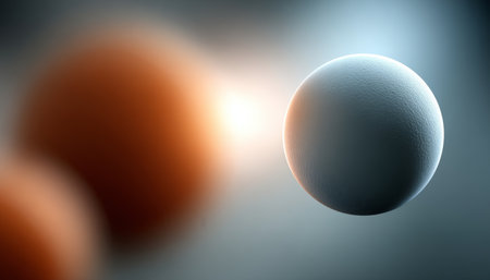 Vibrant Abstract Background Featuring Blurred Floating Spheres in Orange and White Colors for Artの素材