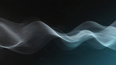 Fluid Gradient Presentation Layout with Abstract Motion Graphics and Dynamic Waves Backgroundの素材