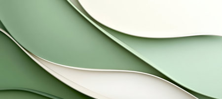 Delicate Green Accents with Flowing Lines Create a Fresh and Modern Backdrop for Design Projectsの素材