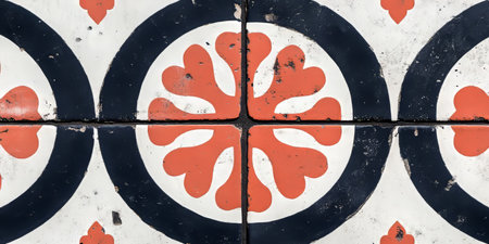 Elegant Decorative Tile Pattern with Seamless Floral Motif for Stylish Interior Design Conceptsの素材