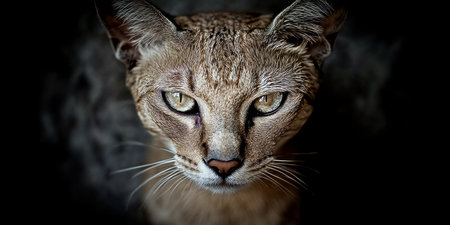 A Caracal s Intense Gaze in the Wilderness Capturing the Mystery and Elegance of This Feline Wonderの素材