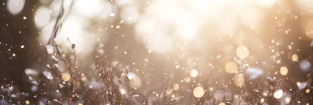 Elegant Table Setting with Golden Accents, Soft Lighting, and Delicate Floral Arrangements in Bokehの素材