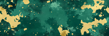 Camo Digital Abstract Splatter Background Featuring Green and Gold Texture Paint for Unique Designsの素材