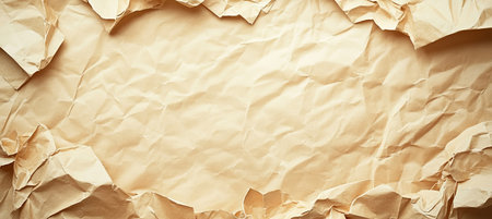 Antique Aged Paper Sheet Design Background with Sepia Wrinkled Texture for Vintage Web Layoutsの素材