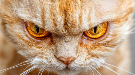 Close-Up of a Cornish Rex Cat with Golden Eyes and Unique Wrinkled Fur on Neutral Backgroundの素材