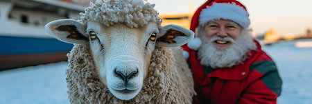 Charming Celebration of the Year of the Sheep A Joyful Festivity Captured in Vibrant Holiday Magicの素材