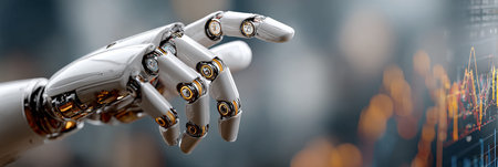 Advanced Robotic Arm Analyzing Financial Data for Business Growth in the Digital Economy Eraの素材