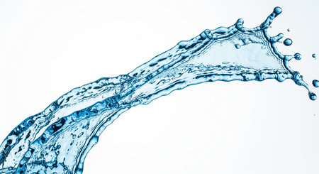 Stunning Dynamic Splash of Light Blue Water Capturing the Essence of Fluid Motion in Natureの素材