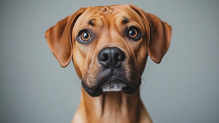 Charming Portrait of a Playful Boxer Dog with Expressive Eyes and Soft Fawn Coat, Perfectly Capturedの素材