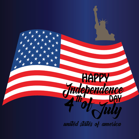 Blackguard for 4th of July with american flag and Confetti.USA independence day celebration with American flag.USA 4 th of July promotion advertising banner template - Vectorのイラスト素材